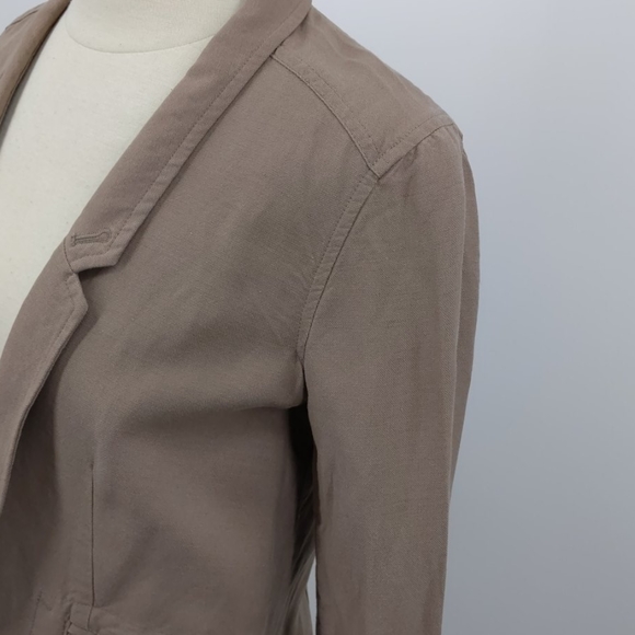 Poetry tan viscose/linen/cotton blazer-sz 2 - Picture 4 of 8